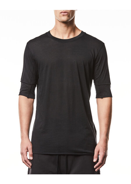 THOM KROM FITTED ULTRA-LIGHT COTTON "LAYERED" T-SHIRT