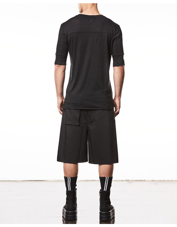 THOM KROM FITTED ULTRA-LIGHT COTTON "LAYERED" T-SHIRT