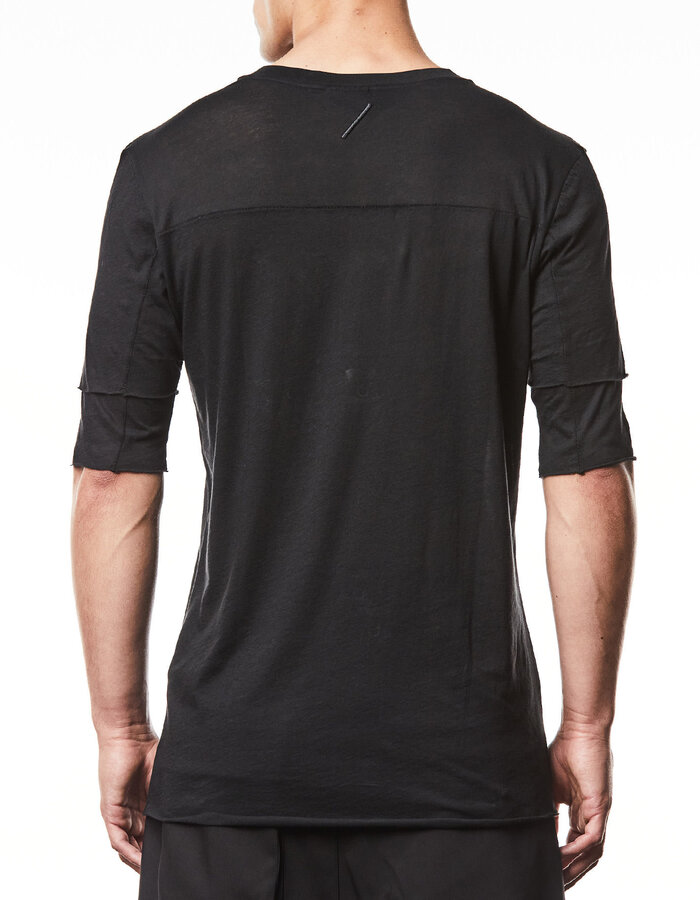 THOM KROM FITTED ULTRA-LIGHT COTTON "LAYERED" T-SHIRT