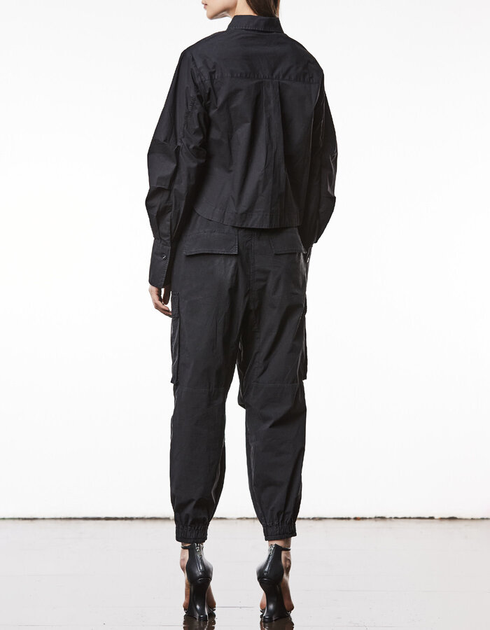 THOM KROM STRETCH POPLIN PUFF SLEEVE BLOUSE