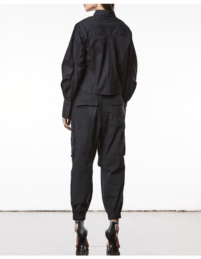 THOM KROM STRETCH POPLIN PUFF SLEEVE BLOUSE