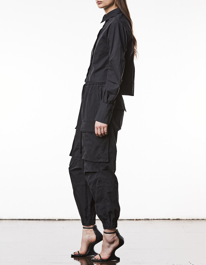 THOM KROM STRETCH POPLIN PUFF SLEEVE BLOUSE