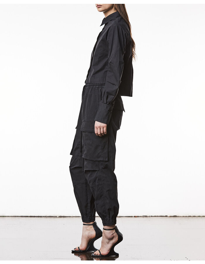 THOM KROM STRETCH POPLIN PUFF SLEEVE BLOUSE
