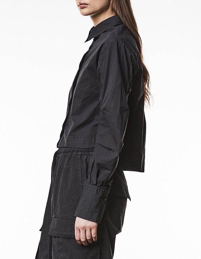 THOM KROM STRETCH POPLIN PUFF SLEEVE BLOUSE