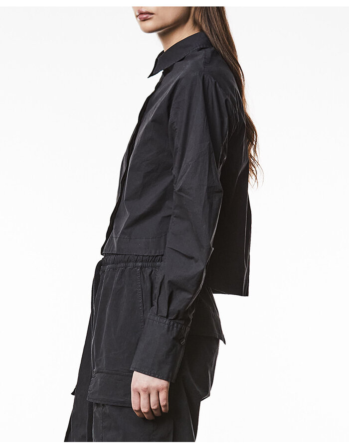 THOM KROM STRETCH POPLIN PUFF SLEEVE BLOUSE