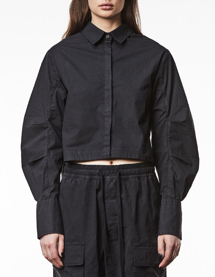 THOM KROM STRETCH POPLIN PUFF SLEEVE BLOUSE