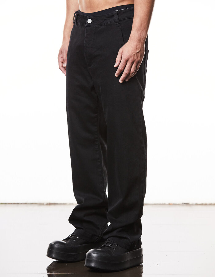 THOM KROM STRETCH DENIM STRAIGHT LEG SCAR STITCH JEANS