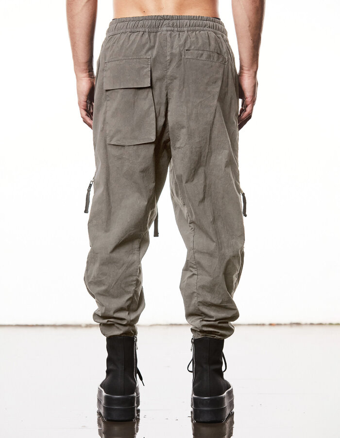 THOM KROM LIGHT COTTON CURVE ZIP CARGO TROUSER - ROCK
