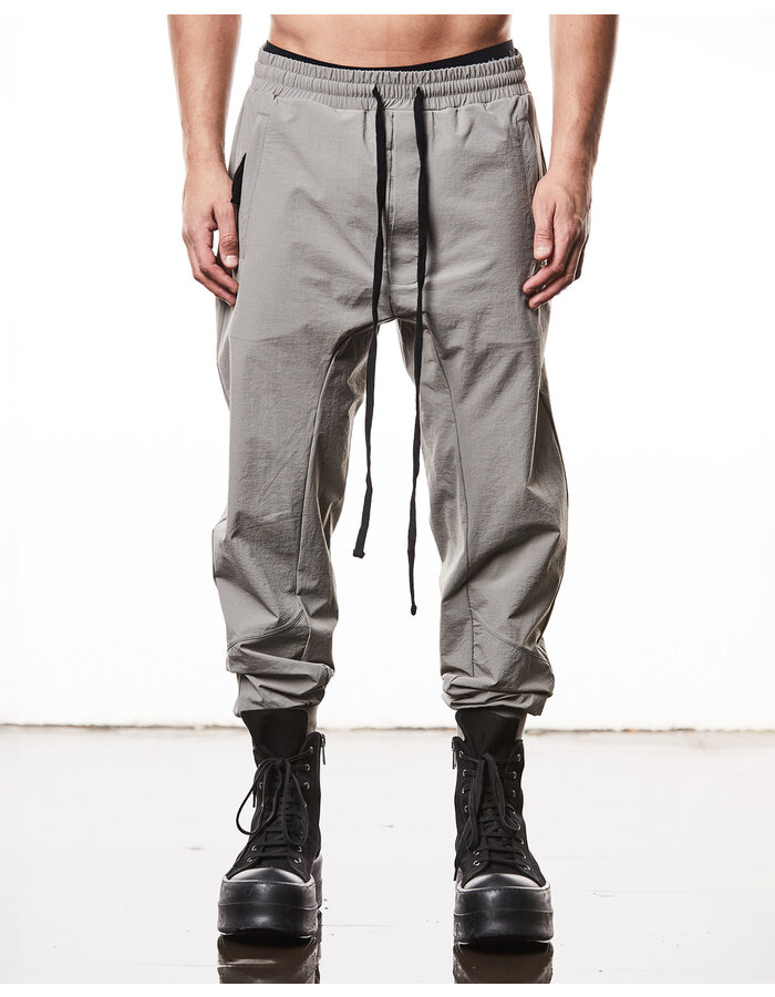 THOM KROM STRETCH NYLON RIP-STOP ZIP POCKET JOGGERS - ROCK