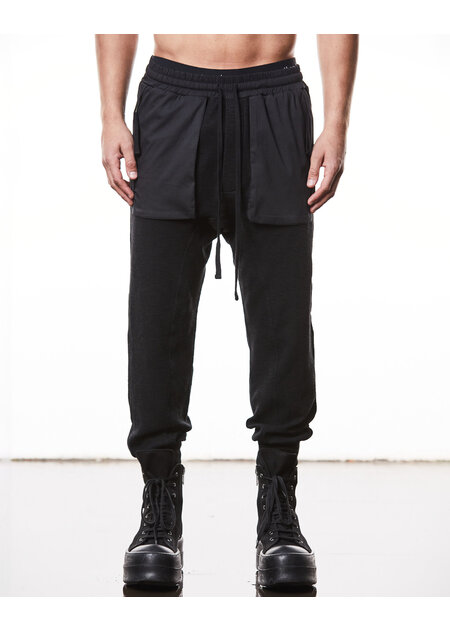 THOM KROM COTTON JOGGER WITH CONTRAST ZIP POCKETS - BLACK