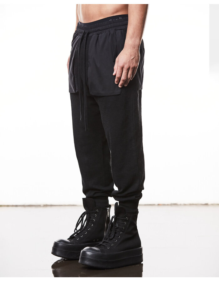 THOM KROM COTTON JOGGER WITH CONTRAST ZIP POCKETS - BLACK