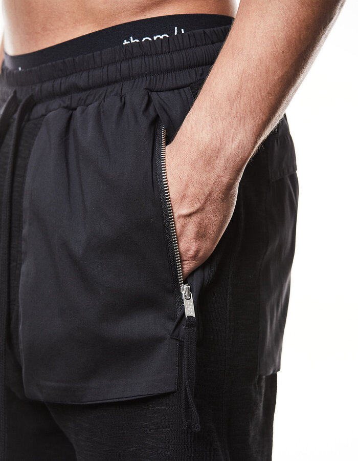 THOM KROM COTTON JOGGER WITH CONTRAST ZIP POCKETS - BLACK