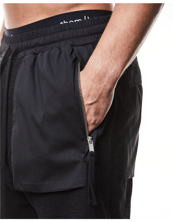 THOM KROM COTTON JOGGER WITH CONTRAST ZIP POCKETS - BLACK