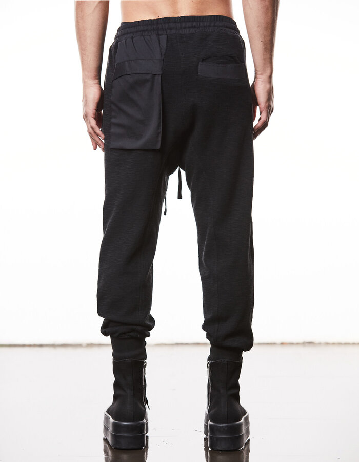 THOM KROM COTTON JOGGER WITH CONTRAST ZIP POCKETS - BLACK