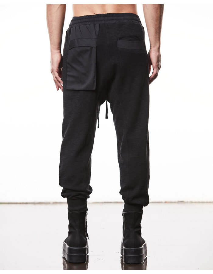 THOM KROM COTTON JOGGER WITH CONTRAST ZIP POCKETS - BLACK
