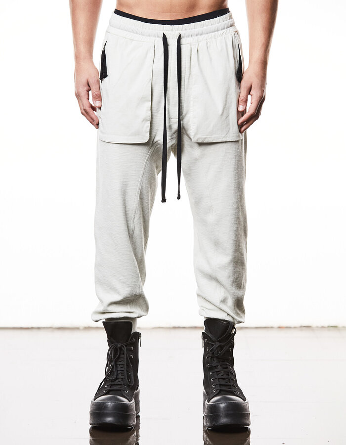 THOM KROM COTTON JOGGER WITH CONTRAST ZIP POCKETS - DUNE