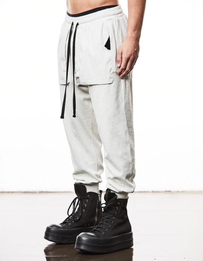 THOM KROM COTTON JOGGER WITH CONTRAST ZIP POCKETS - DUNE