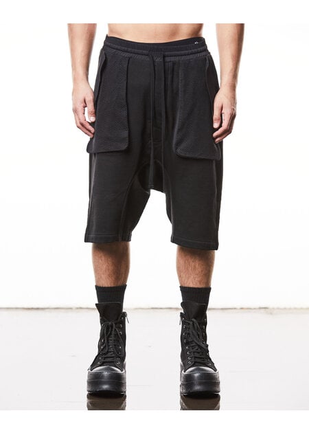 THOM KROM DROP CROTCH COTTON SHORT WITH MESH POCKET