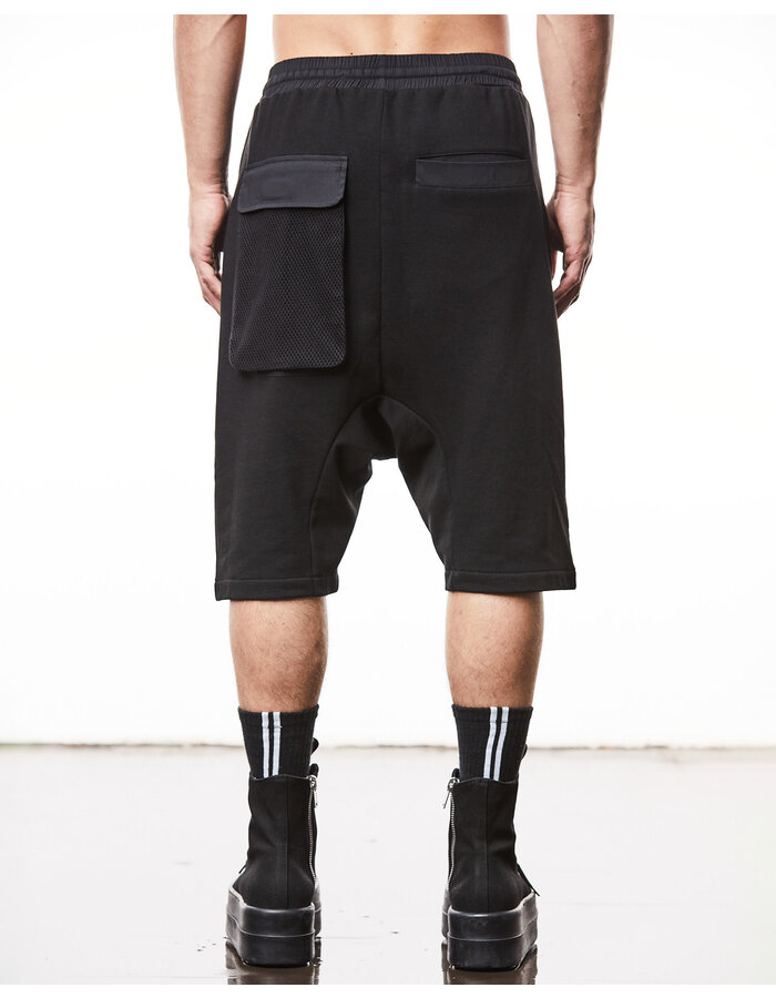 THOM KROM DROP CROTCH COTTON SHORT WITH MESH POCKET
