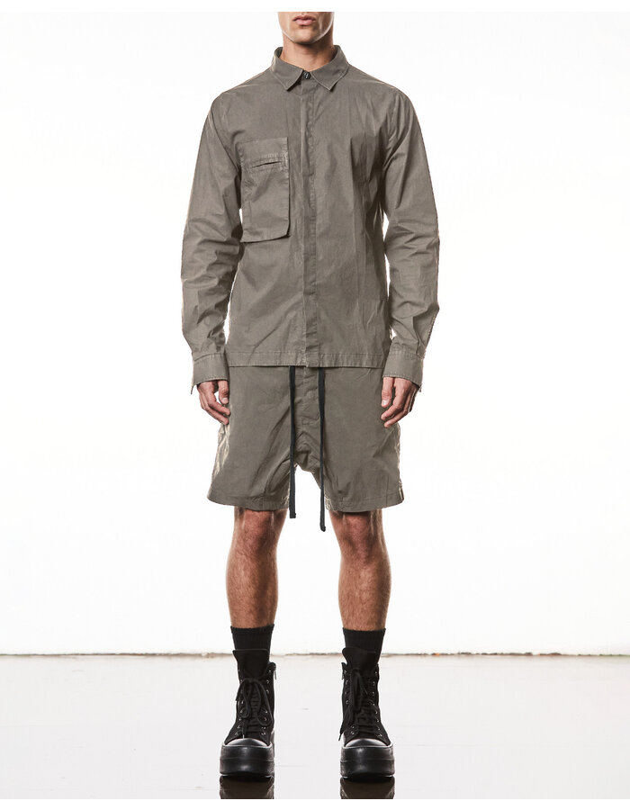 THOM KROM LIGHT COTTON DROP CROTCH SHORTS - ROCK