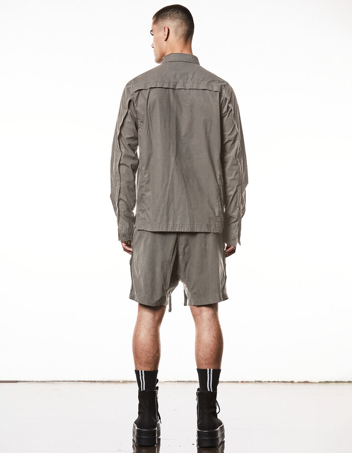 THOM KROM LIGHT COTTON DROP CROTCH SHORTS - ROCK