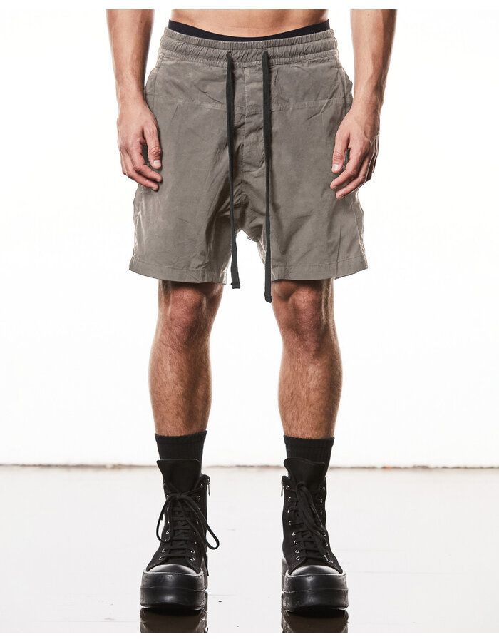THOM KROM LIGHT COTTON DROP CROTCH SHORTS - ROCK