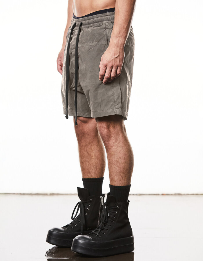 THOM KROM LIGHT COTTON DROP CROTCH SHORTS - ROCK