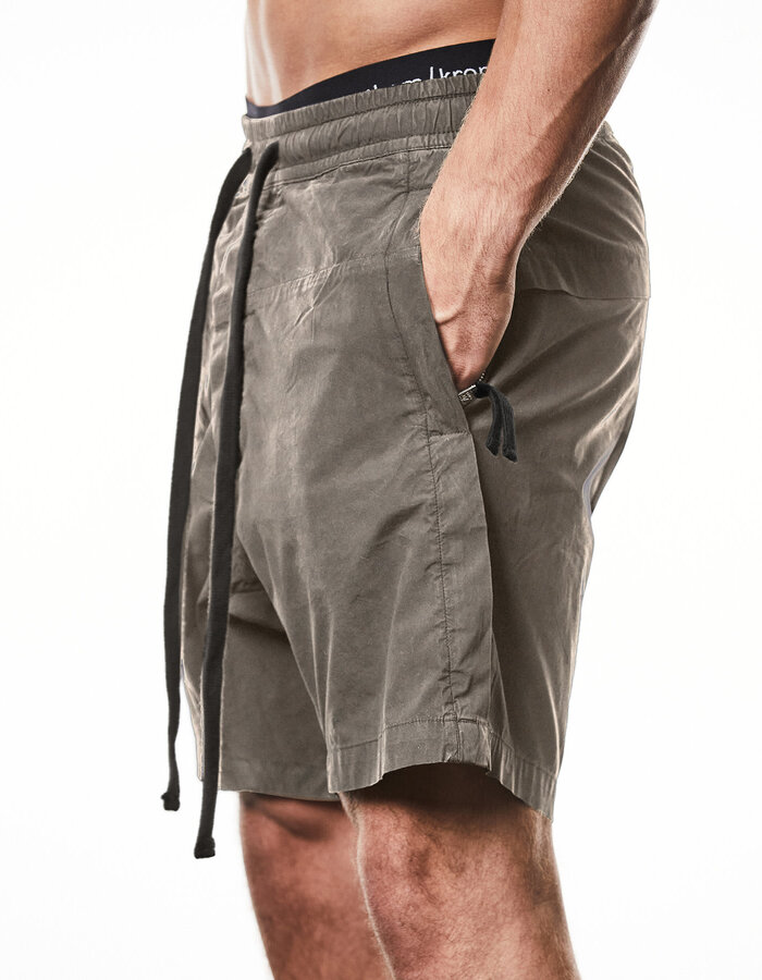 THOM KROM LIGHT COTTON DROP CROTCH SHORTS - ROCK
