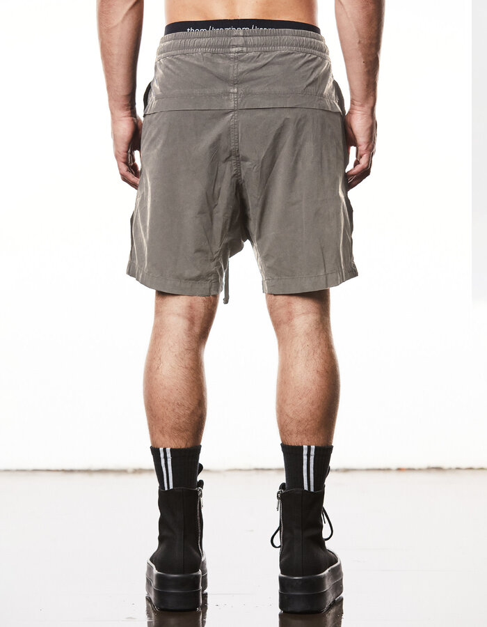 THOM KROM LIGHT COTTON DROP CROTCH SHORTS - ROCK