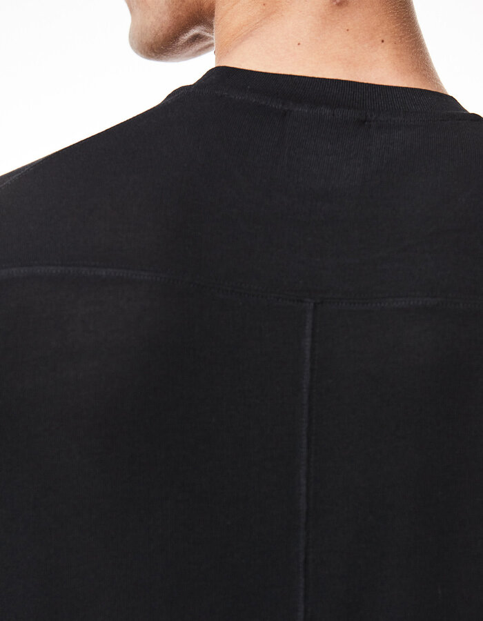 THOM KROM VORTEX VISCOSE FITTED SHORT SLEEVE T-SHIRT - BLACK
