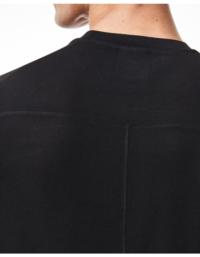 THOM KROM VORTEX VISCOSE FITTED SHORT SLEEVE T-SHIRT - BLACK