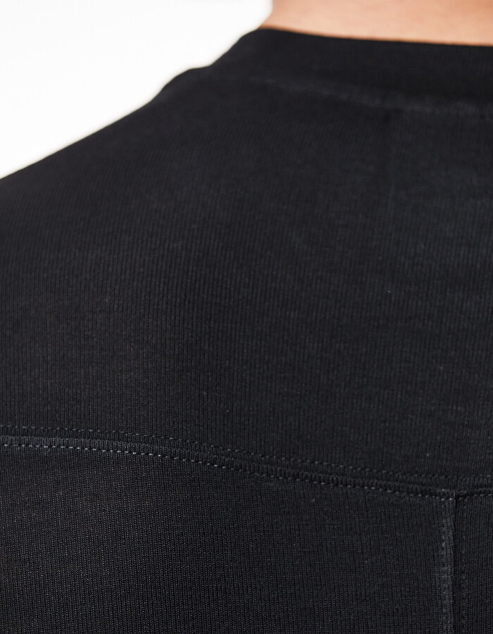 THOM KROM VORTEX VISCOSE FITTED SHORT SLEEVE T-SHIRT - BLACK