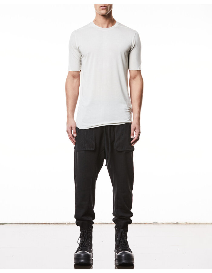 THOM KROM VORTEX VISCOSE FITTED SHORT SLEEVE T-SHIRT - DUNE
