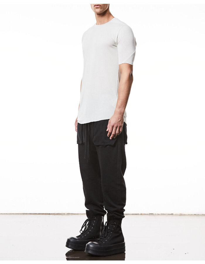 THOM KROM VORTEX VISCOSE FITTED SHORT SLEEVE T-SHIRT - DUNE