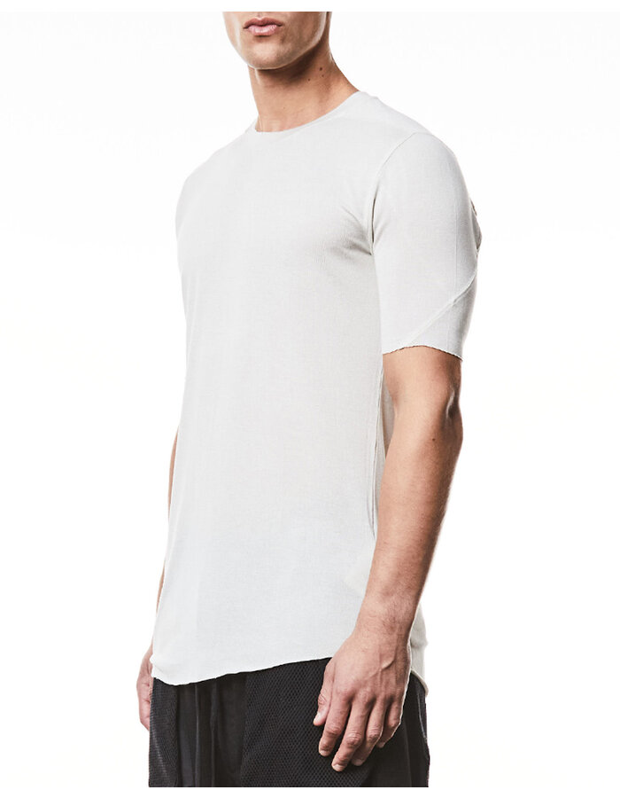 THOM KROM VORTEX VISCOSE FITTED SHORT SLEEVE T-SHIRT - DUNE