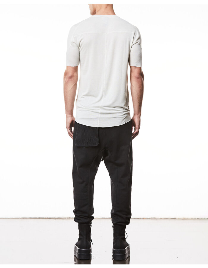 THOM KROM VORTEX VISCOSE FITTED SHORT SLEEVE T-SHIRT - DUNE