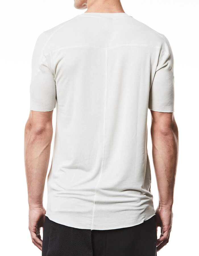 THOM KROM VORTEX VISCOSE FITTED SHORT SLEEVE T-SHIRT - DUNE