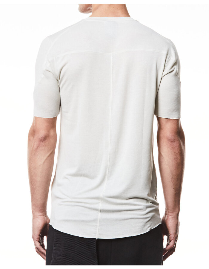 THOM KROM VORTEX VISCOSE FITTED SHORT SLEEVE T-SHIRT - DUNE
