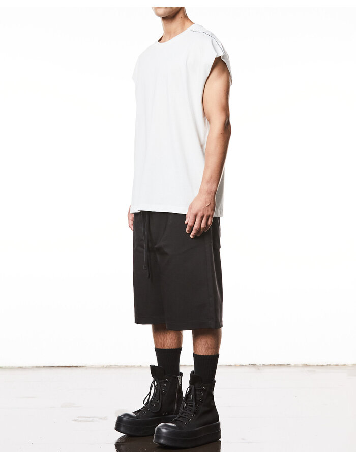 THOM KROM OVERSIZED CUTOFF COTTON MUSCLE T-SHIRT - OFF WHITE