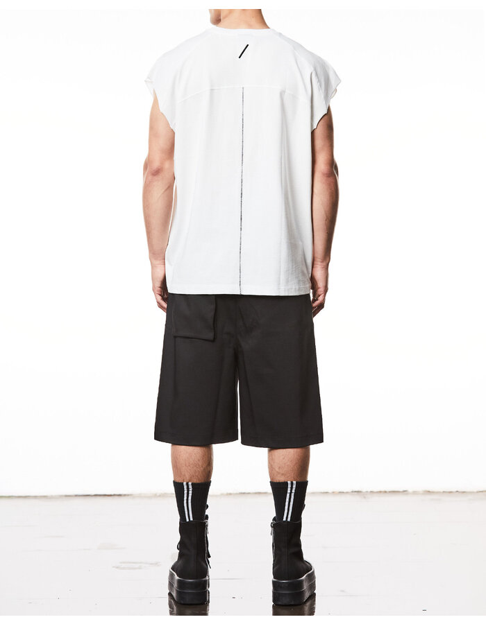 THOM KROM OVERSIZED CUTOFF COTTON MUSCLE T-SHIRT - OFF WHITE