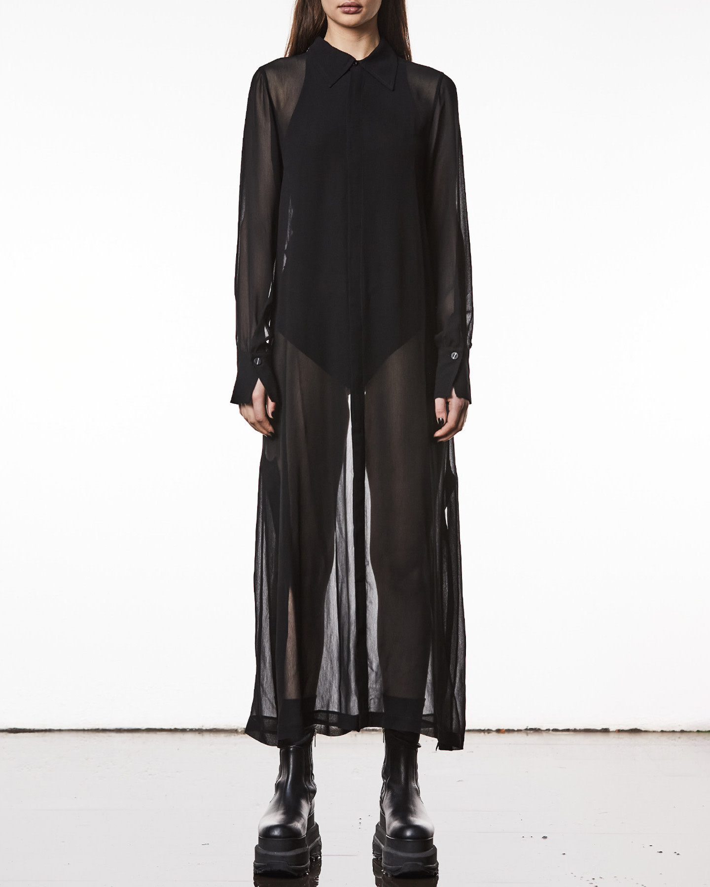 SHEER SHIRT DRESS