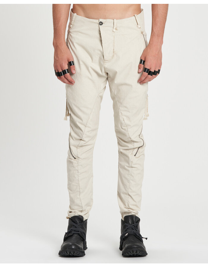 MASNADA FRONT ELONGATED ZIP PANTS - FLINT