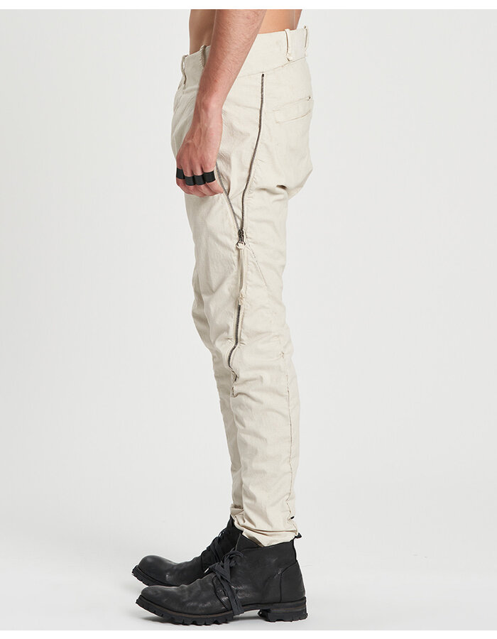 MASNADA FRONT ELONGATED ZIP PANTS - FLINT