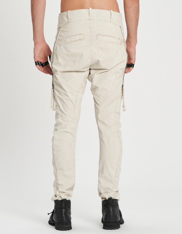 MASNADA FRONT ELONGATED ZIP PANTS - FLINT