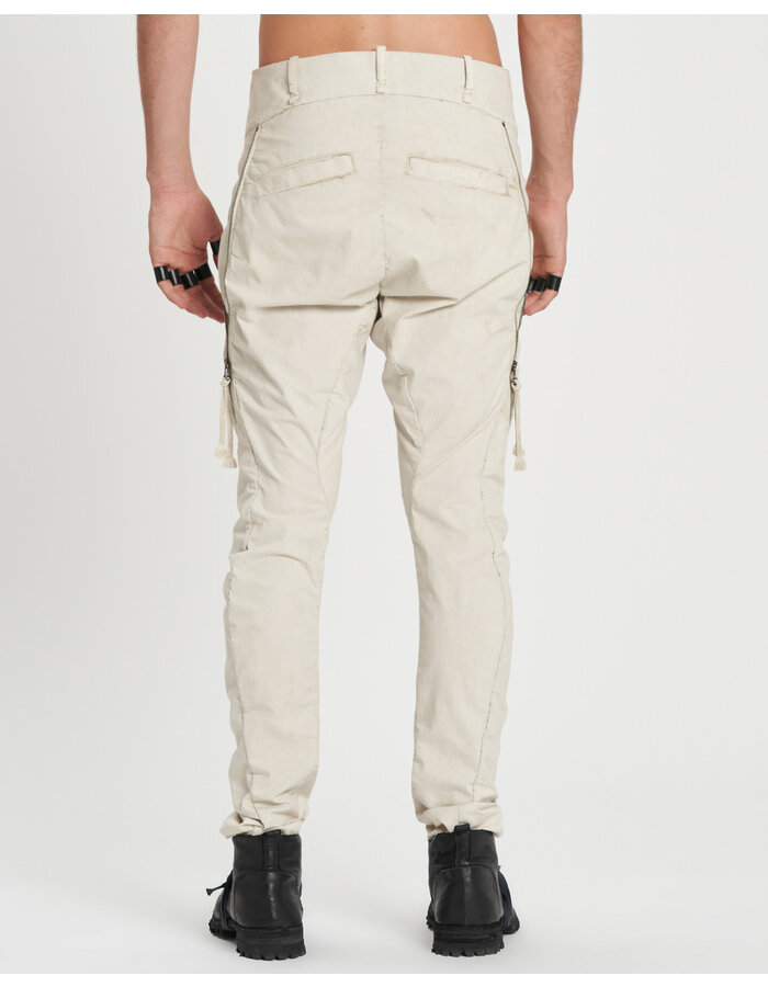 MASNADA FRONT ELONGATED ZIP PANTS - FLINT