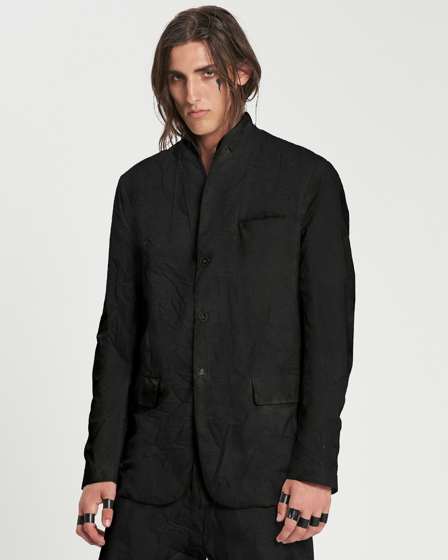 HALF LINED JACKET - BLACK