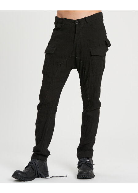 MASNADA RELAXED MULTIPLE POCKET PANTS - BLACK