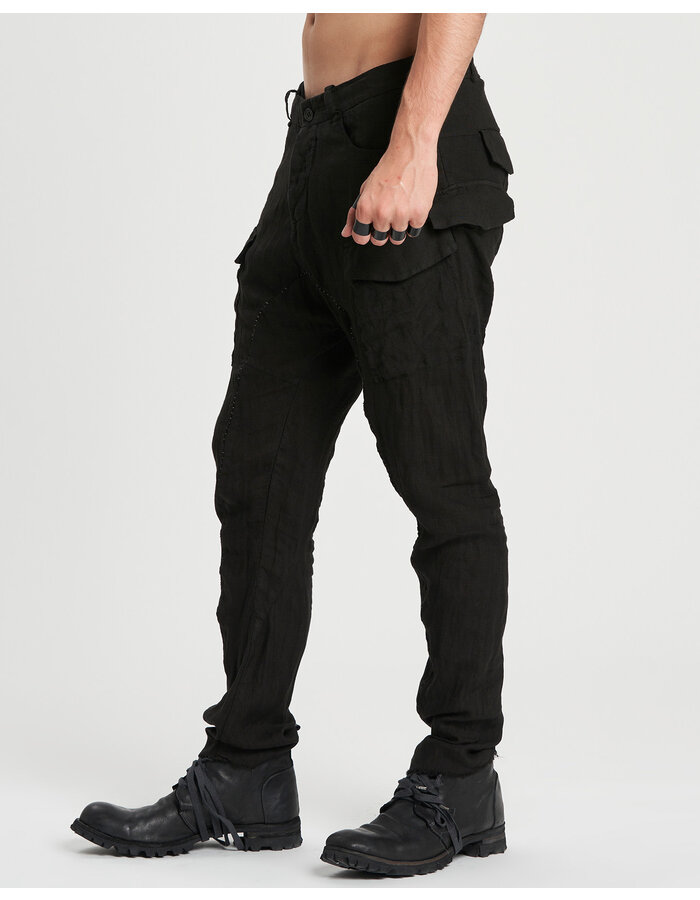 MASNADA RELAXED MULTIPLE POCKET PANTS - BLACK