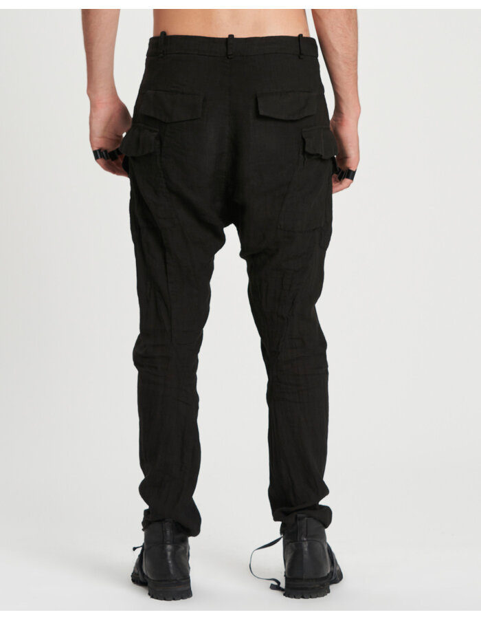MASNADA RELAXED MULTIPLE POCKET PANTS - BLACK
