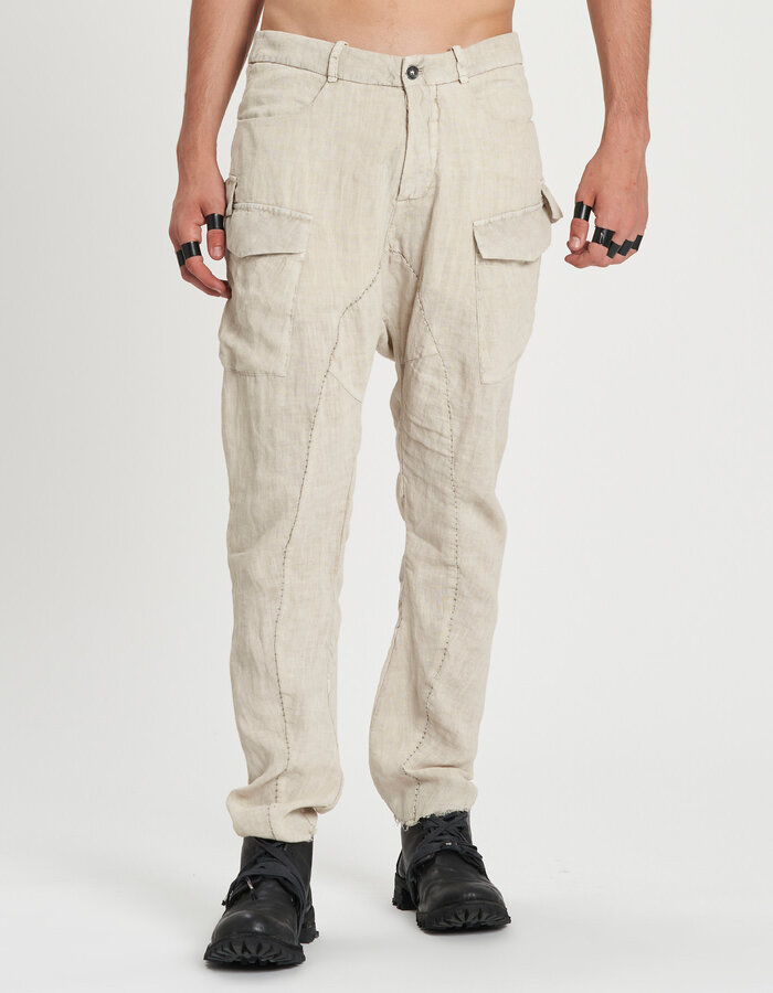 MASNADA RELAXED MULTIPLE POCKET PANTS - FLINT